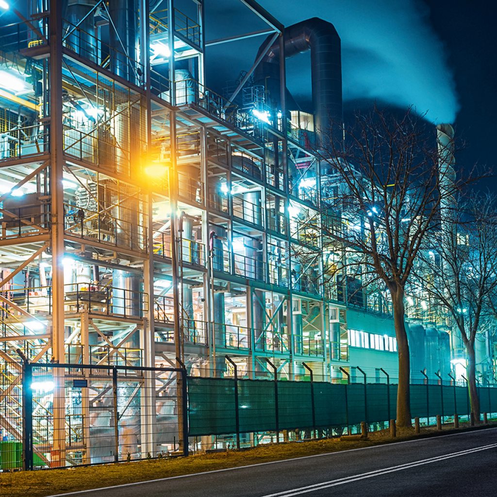photo industrie de nuit