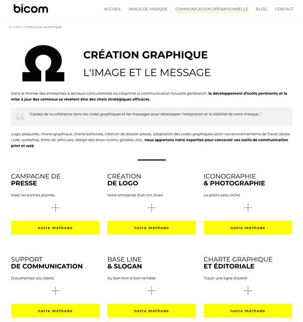page création graphique bicom.fr