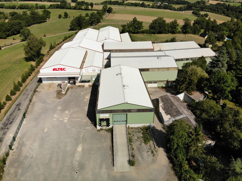 altec-vue-aerienne-drone-usine-batiment vue aerienne de l'usine Altec