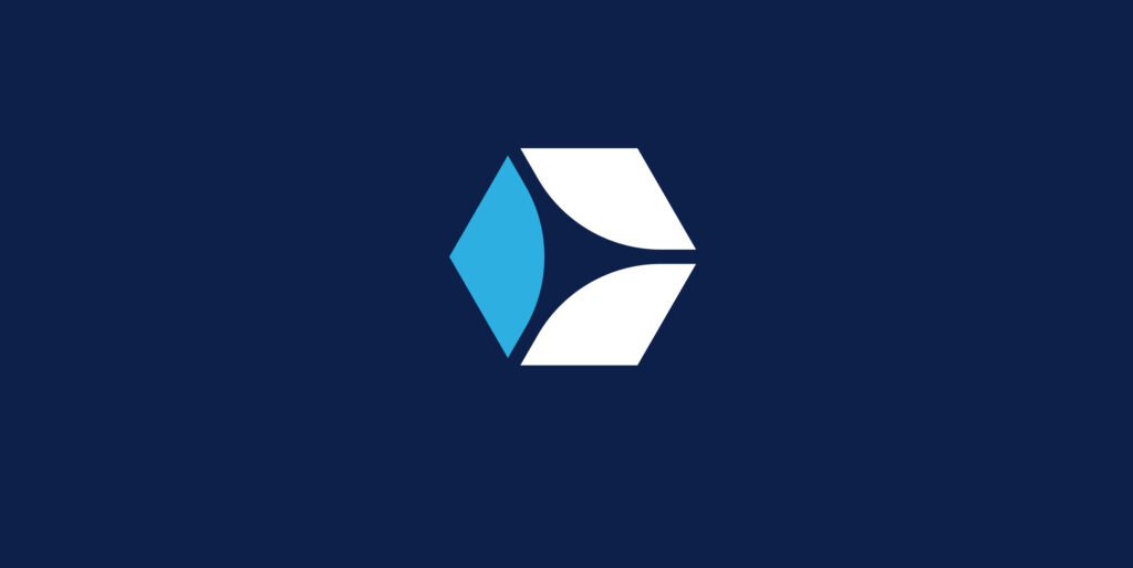 Symbole Enovio sur fond bleu