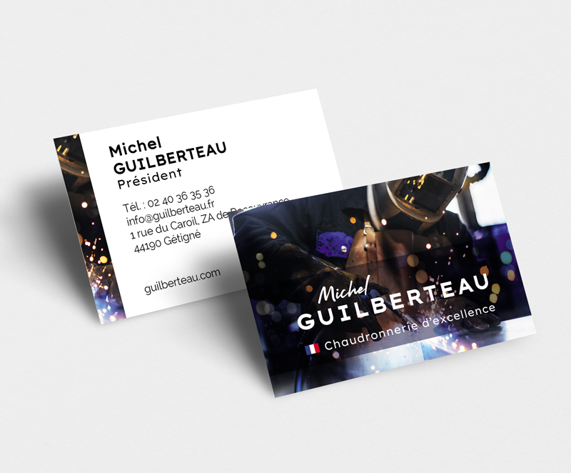 mockup des cartes de visite Guilberteau