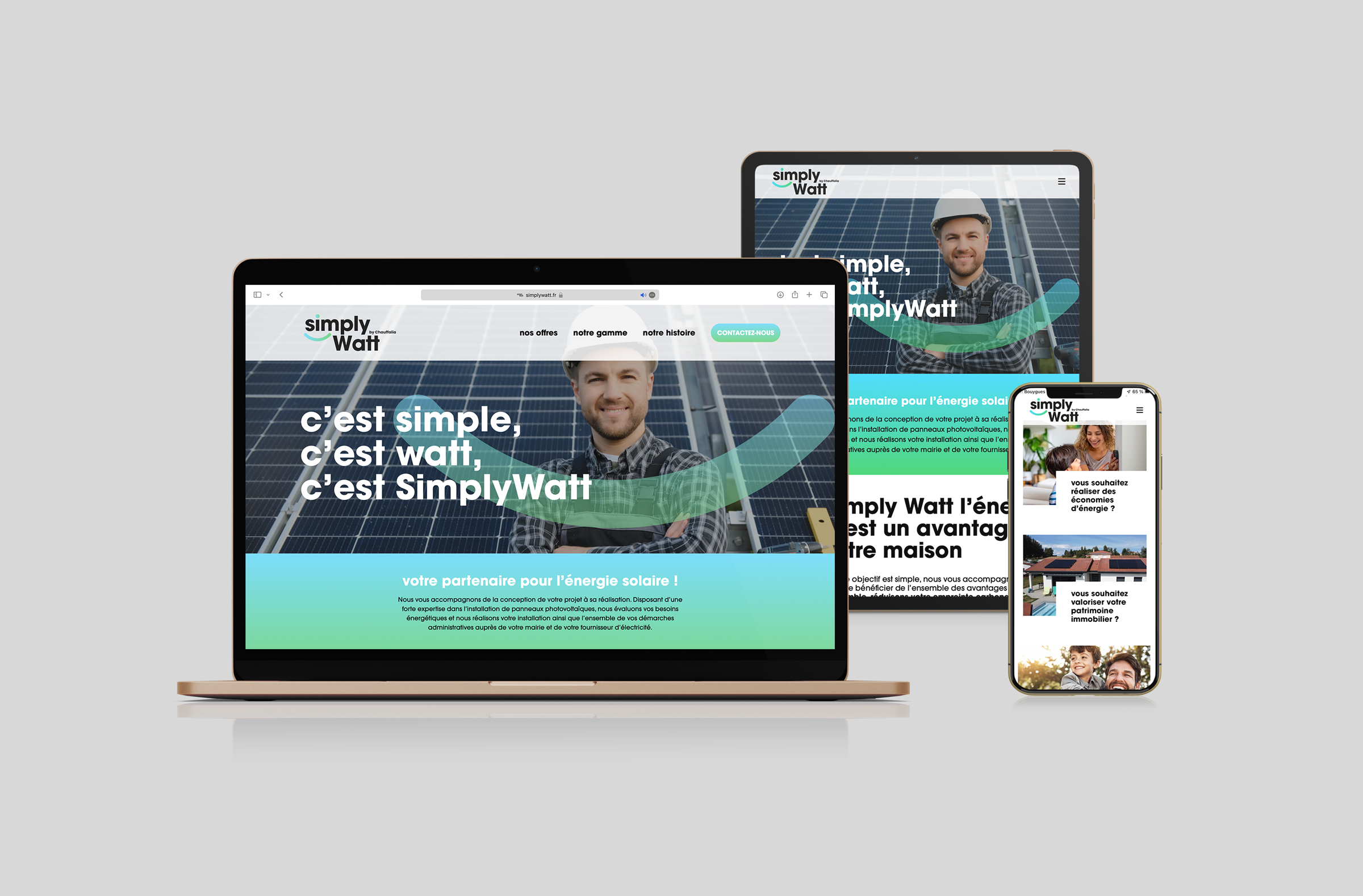 Site web en responsive simplyWatt